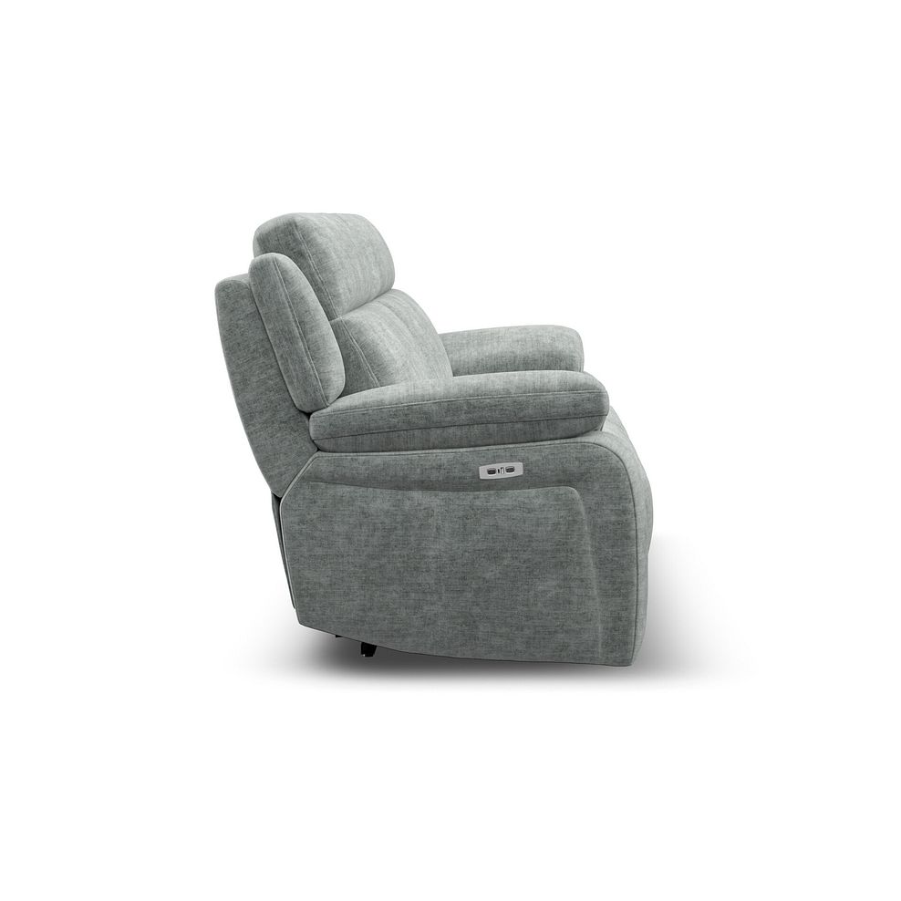 Emerson 3 Seater Electric Recliner Sofa in Plush Silver Fabric 7