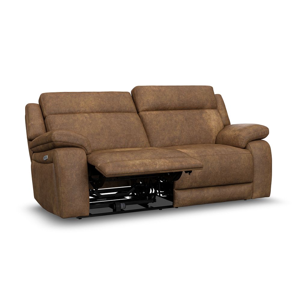 Emerson 3 Seater Electric Recliner Sofa in Ranch Brown Fabric 3