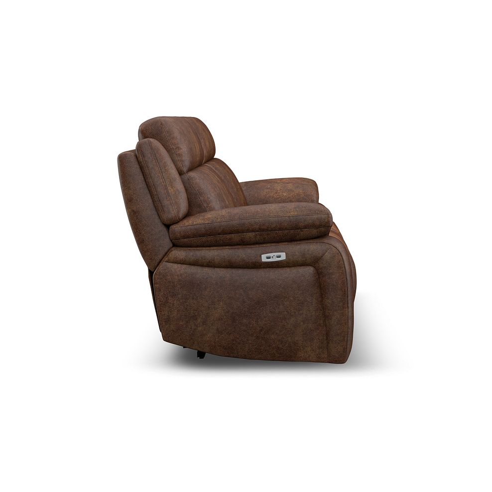 Emerson 3 Seater Electric Recliner Sofa in Ranch Dark Brown Fabric 7