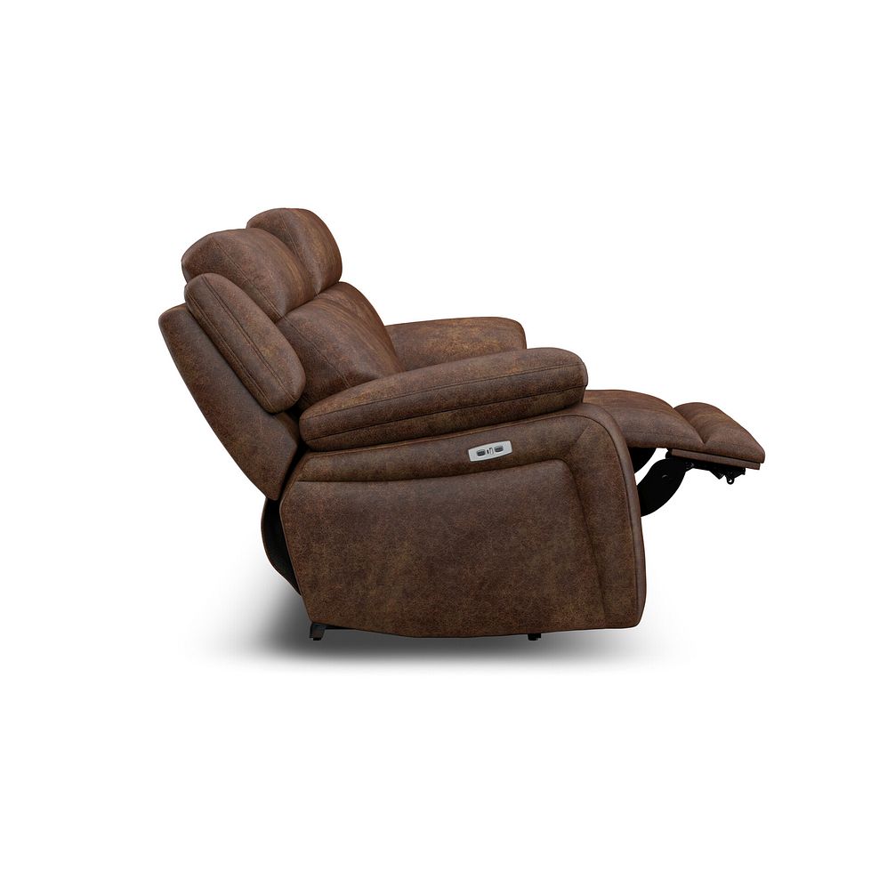 Emerson 3 Seater Electric Recliner Sofa in Ranch Dark Brown Fabric 8