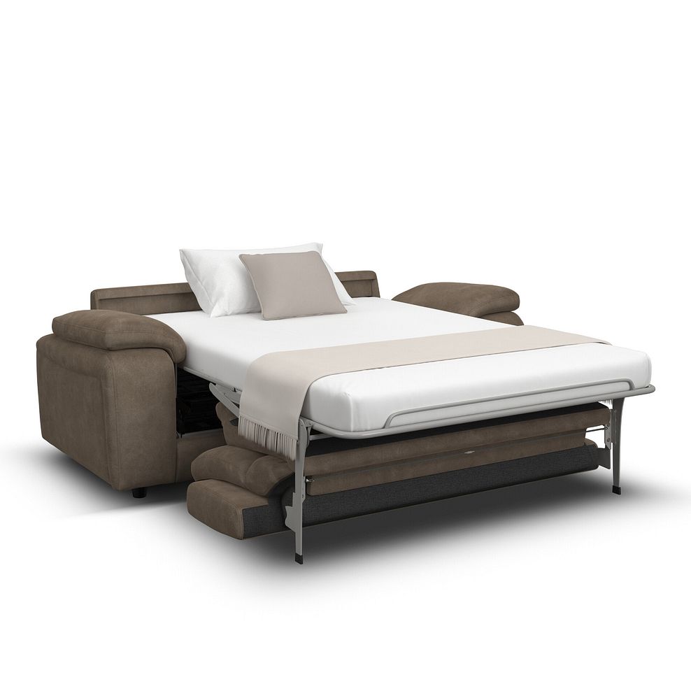 Emerson 3 Seater Sofa Bed in Miller Earth Brown Fabric 2