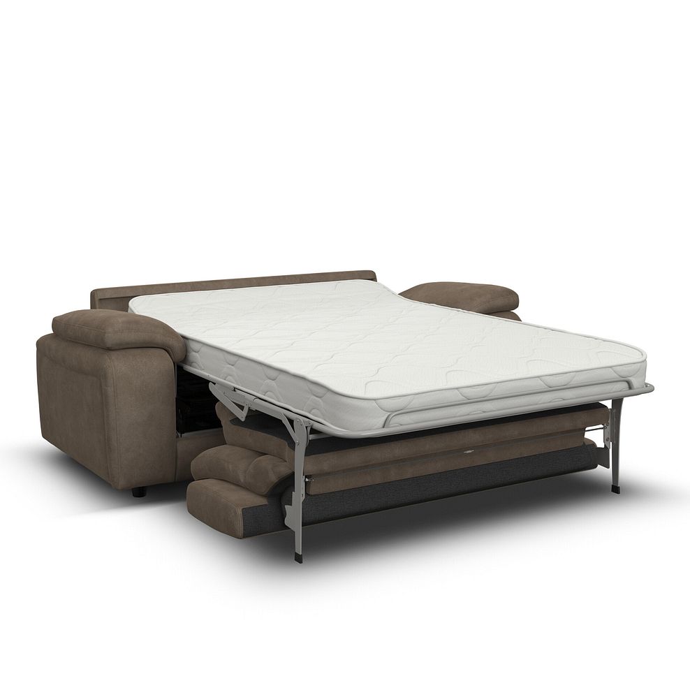 Emerson 3 Seater Sofa Bed in Miller Earth Brown Fabric 1