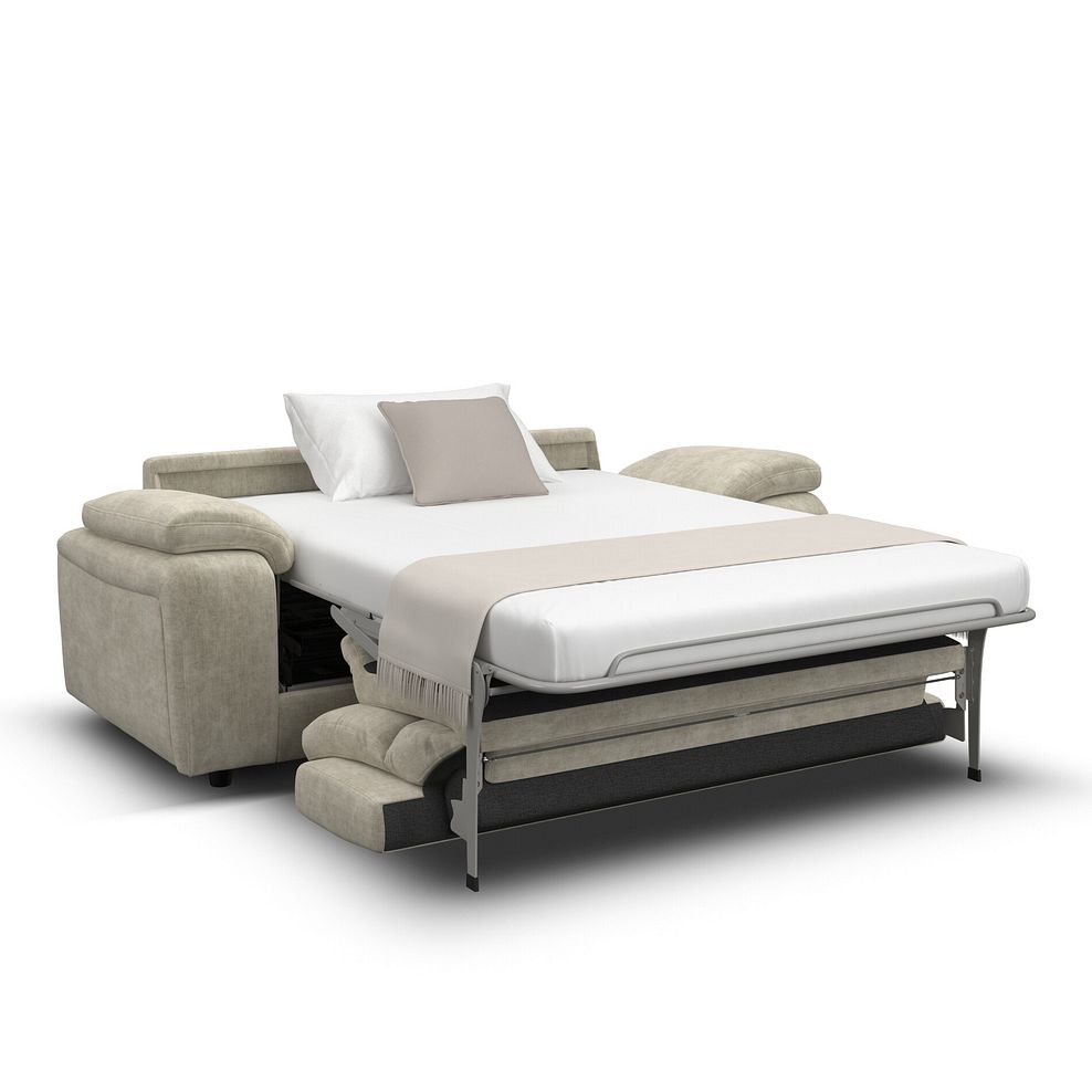 Emerson 3 Seater Sofa Bed in Plush Beige Fabric 2