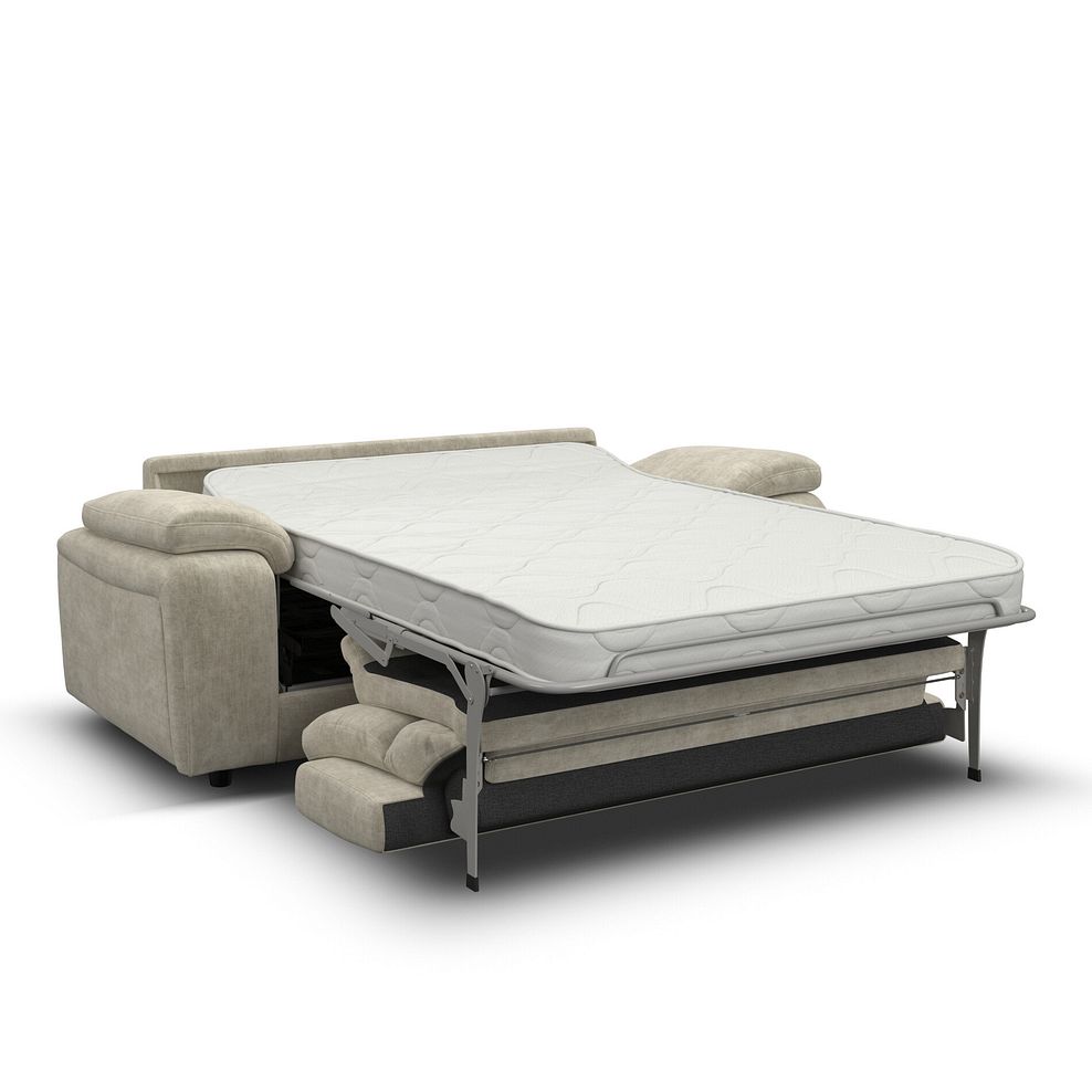 Emerson 3 Seater Sofa Bed in Plush Beige Fabric 1