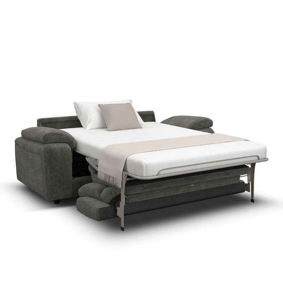 Emerson 3 Seater Sofa Bed in Plush Charcoal Fabric 2
