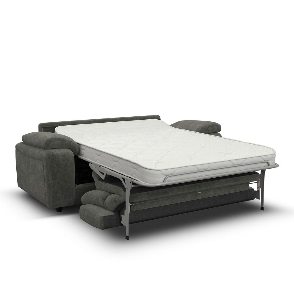 Emerson 3 Seater Sofa Bed in Plush Charcoal Fabric 1