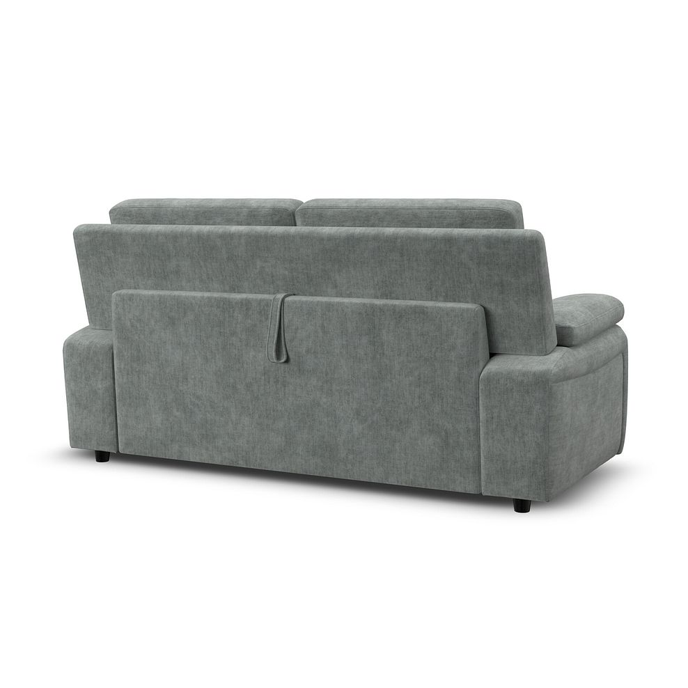Emerson 3 Seater Sofa Bed in Plush Silver Fabric 7