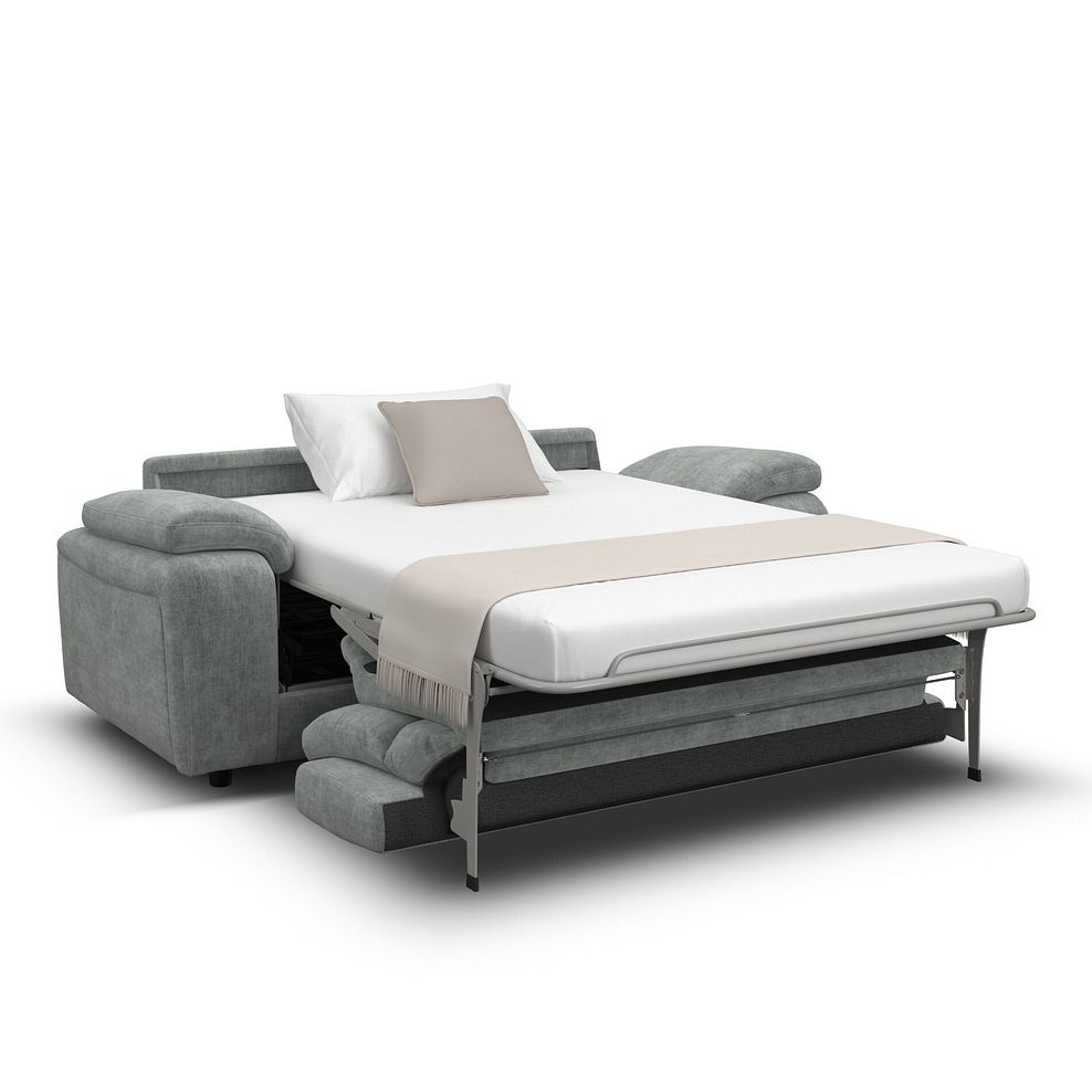 Emerson 3 Seater Sofa Bed in Plush Silver Fabric 2