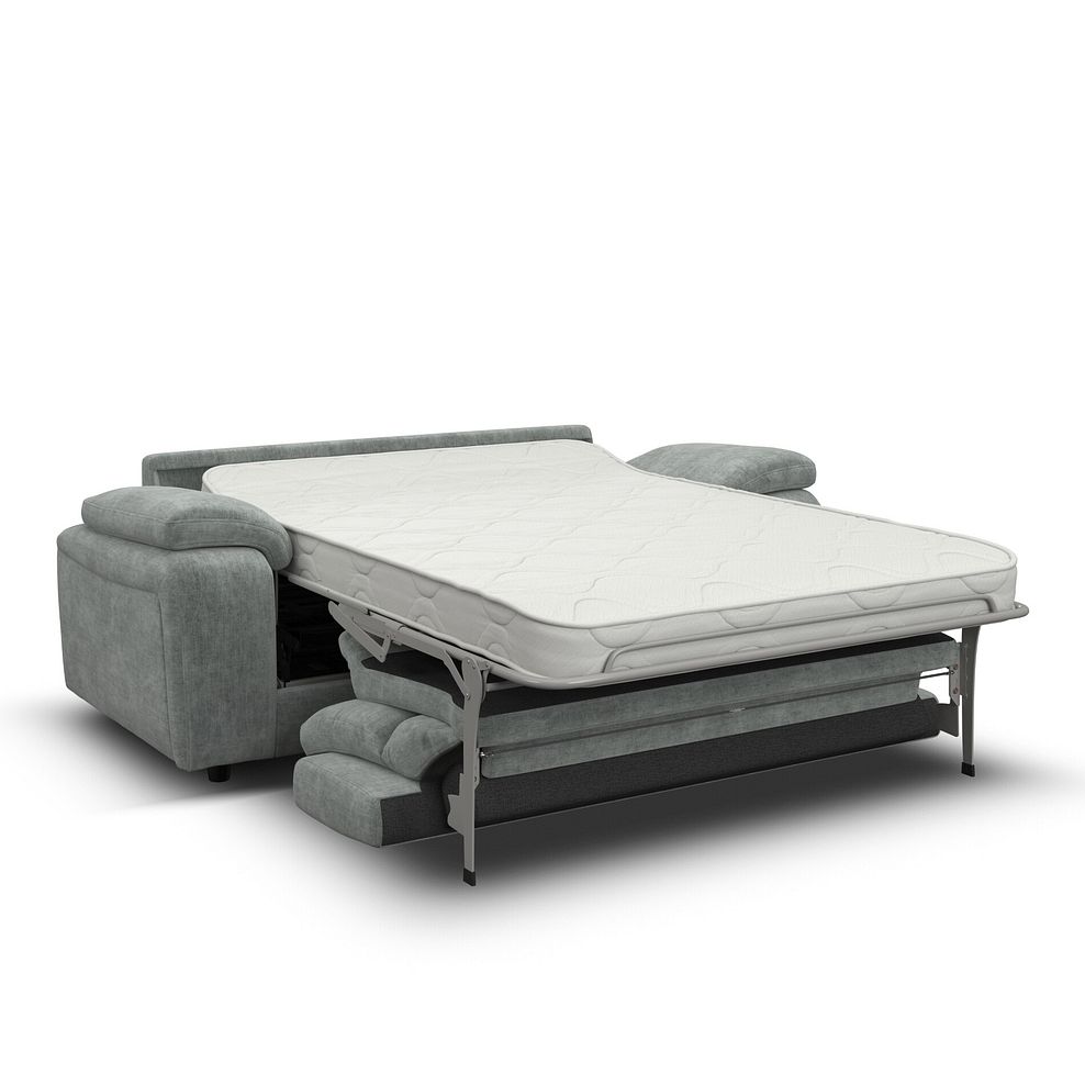 Emerson 3 Seater Sofa Bed in Plush Silver Fabric 1