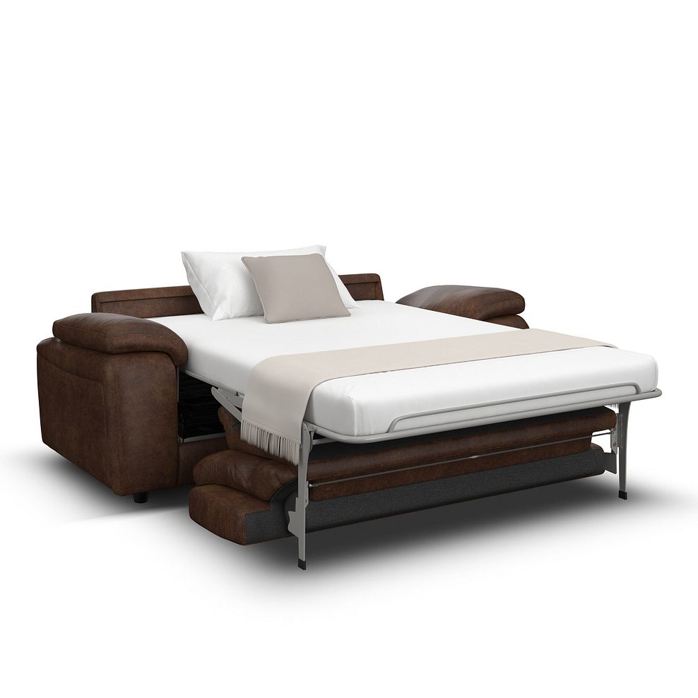 Emerson 3 Seater Sofa Bed in Ranch Dark Brown Fabric 2