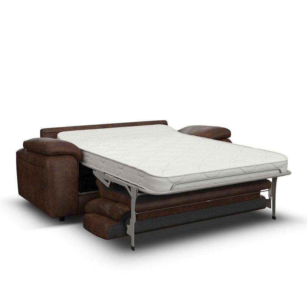 Emerson 3 Seater Sofa Bed in Ranch Dark Brown Fabric 1
