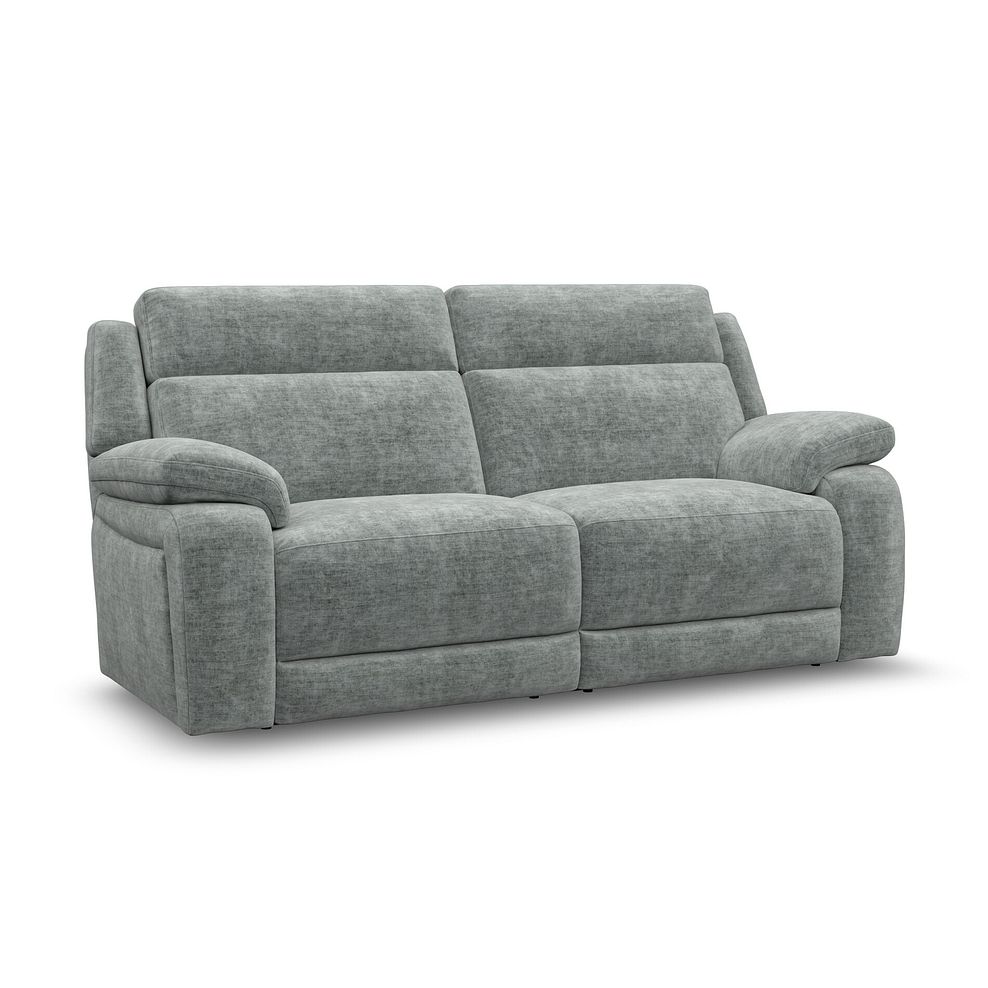 Emerson 3 Seater Sofa in Plush Silver Fabric 1