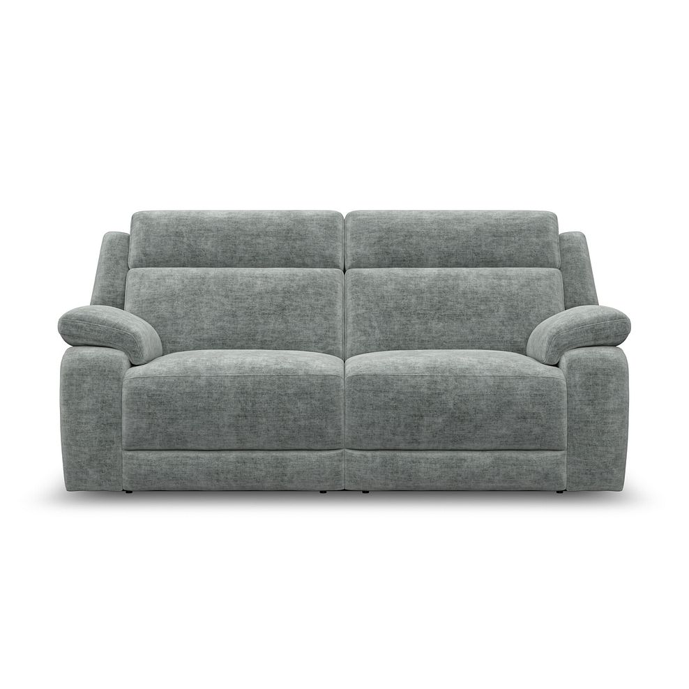 Emerson 3 Seater Sofa in Plush Silver Fabric 2
