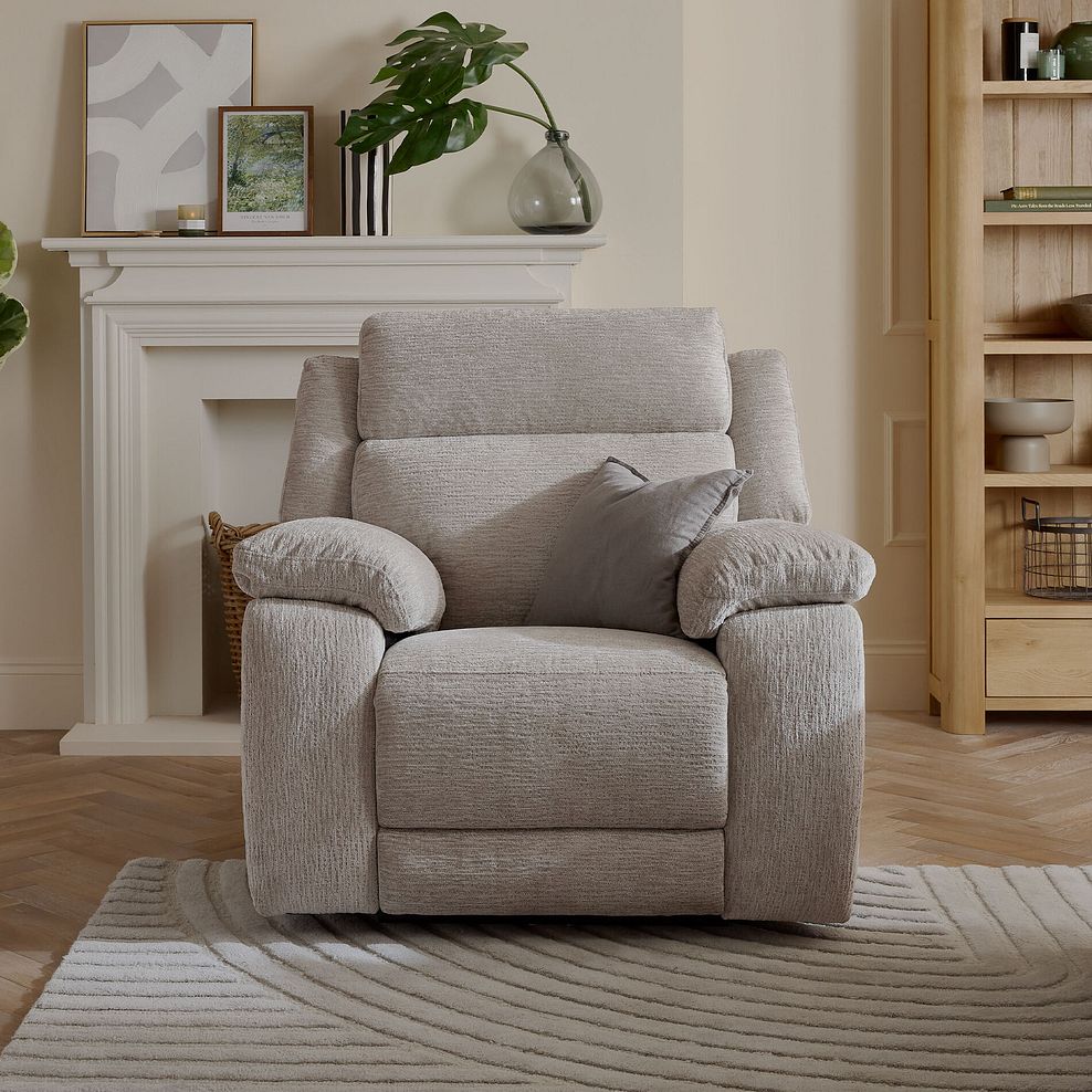 Emerson Armchair in Luxe Natural Fabric 1