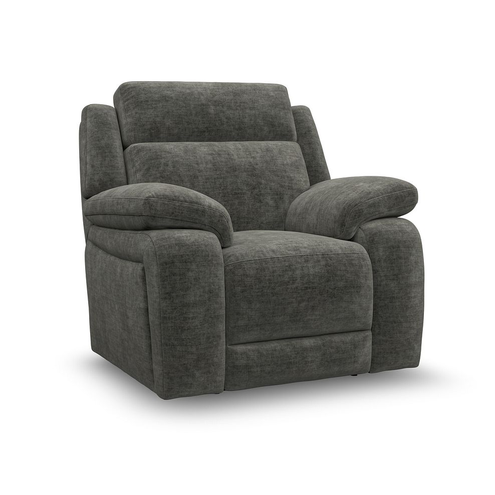 Emerson Armchair in Plush Charcoal Fabric 1