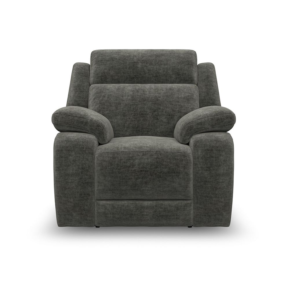 Emerson Armchair in Plush Charcoal Fabric 2