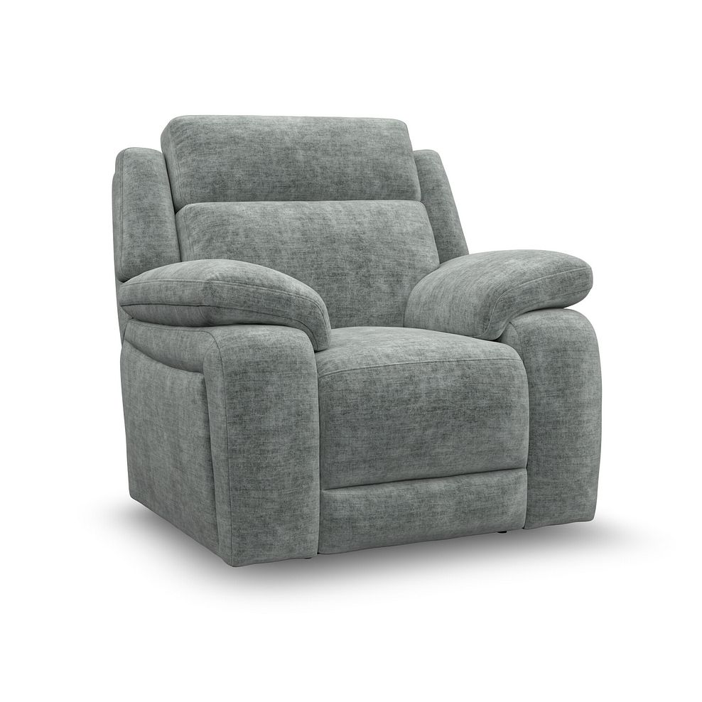 Emerson Armchair in Plush Silver Fabric 1