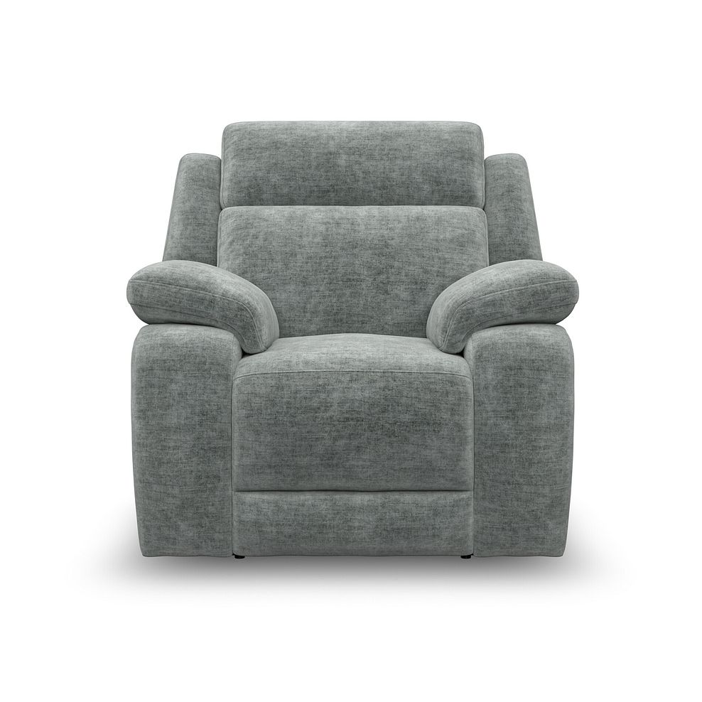 Emerson Armchair in Plush Silver Fabric 2