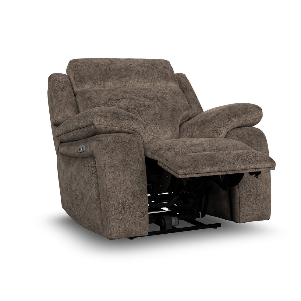 Emerson Electric Recliner Armchair in Dapple Chocolate Fabric 3