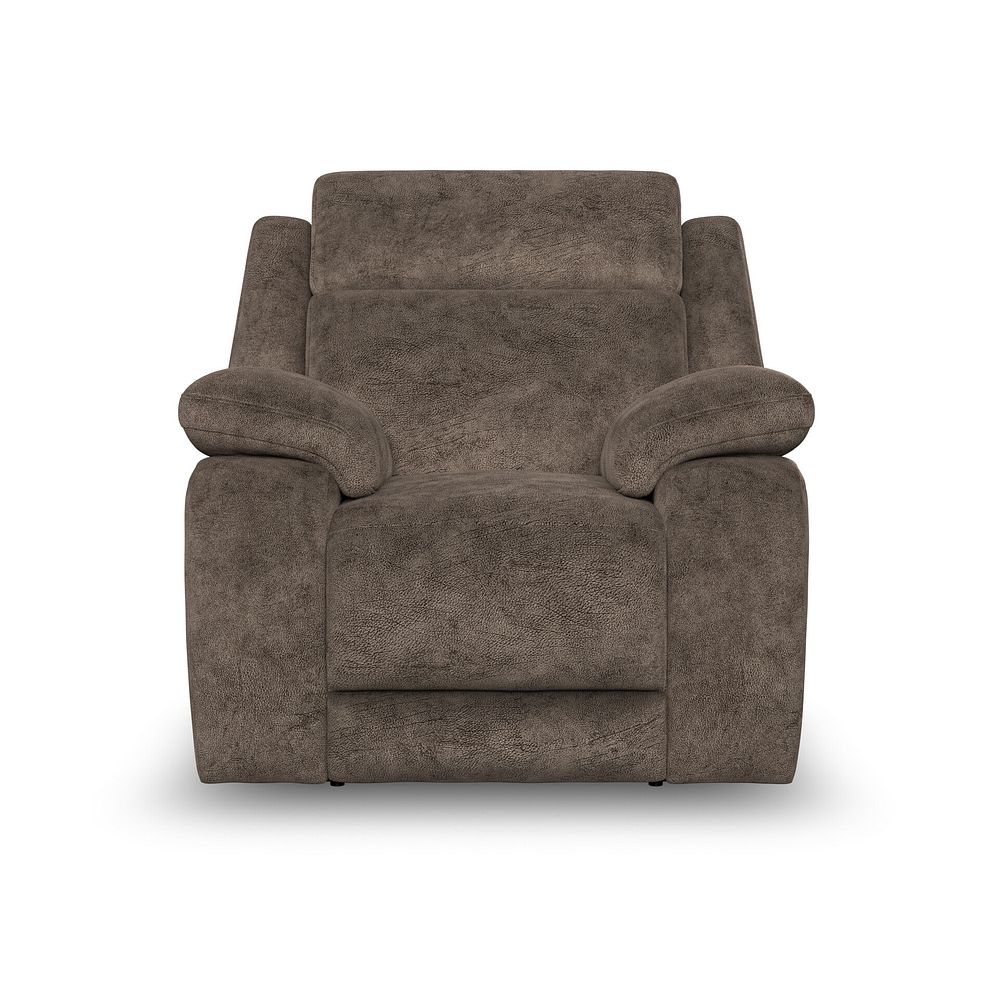 Emerson Electric Recliner Armchair in Dapple Chocolate Fabric 4