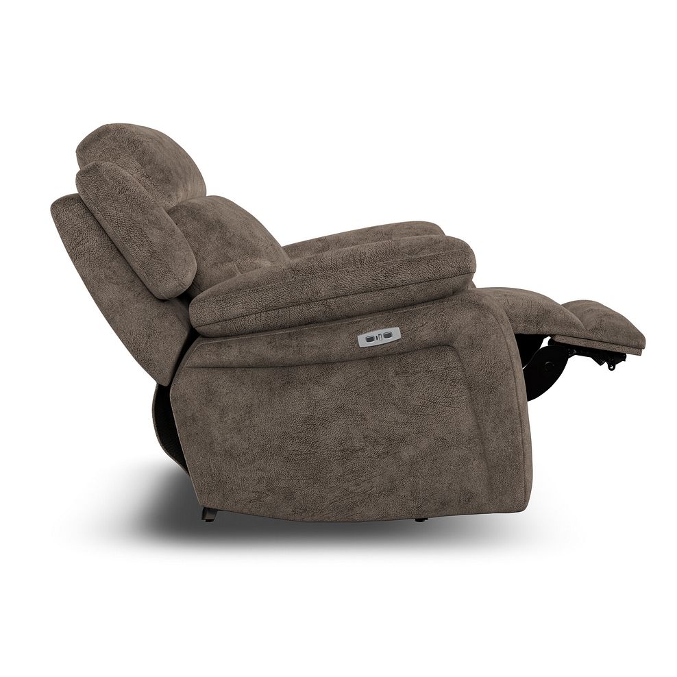 Emerson Electric Recliner Armchair in Dapple Chocolate Fabric 7