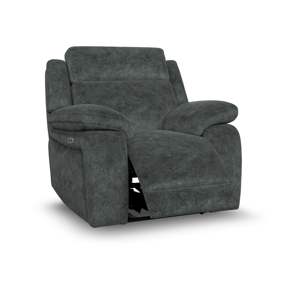 Emerson Electric Recliner Armchair in Dapple Grey Fabric 2