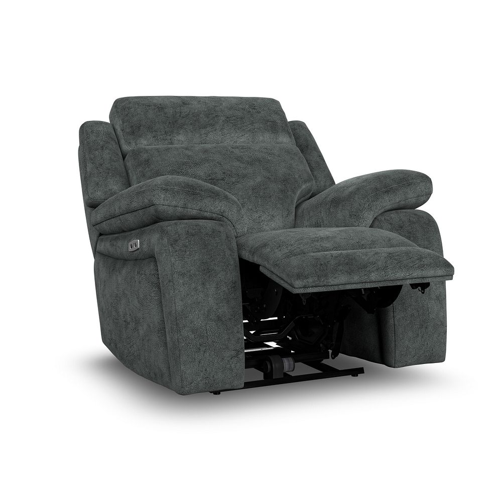 Emerson Electric Recliner Armchair in Dapple Grey Fabric 3