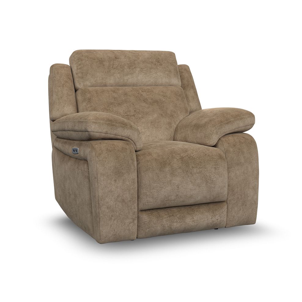 Emerson Electric Recliner Armchair in Dapple Taupe Fabric 1