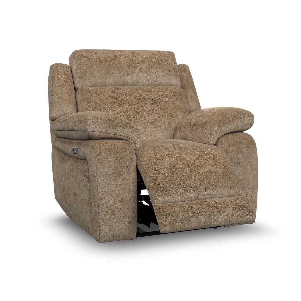 Emerson Electric Recliner Armchair in Dapple Taupe Fabric 2