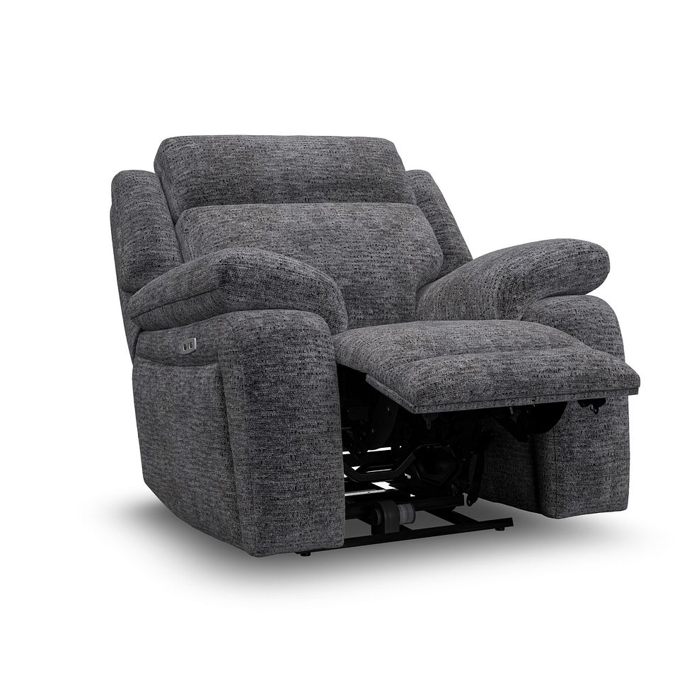 Emerson Electric Recliner Armchair in Luxe Charcoal Fabric 3