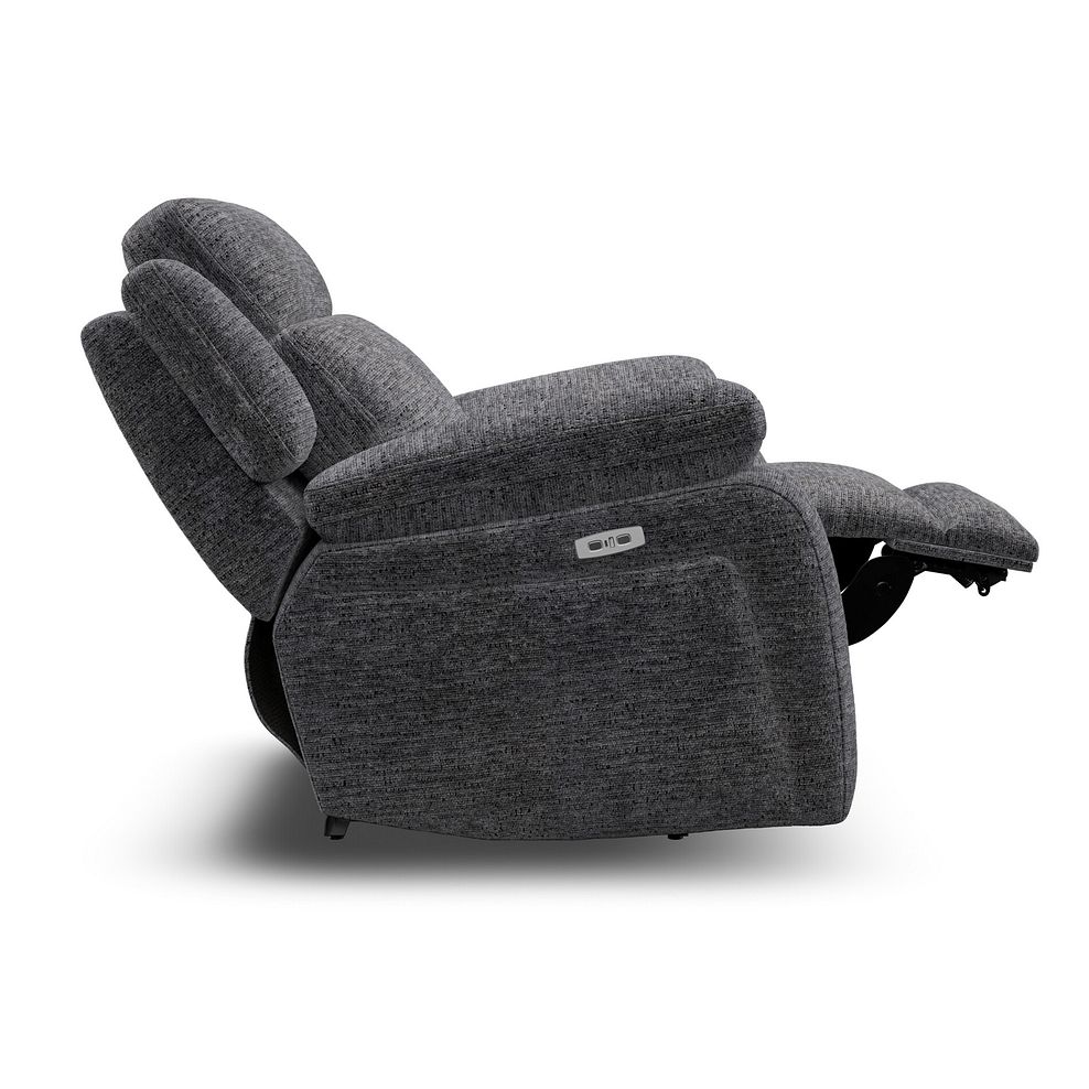 Emerson Electric Recliner Armchair in Luxe Charcoal Fabric 7