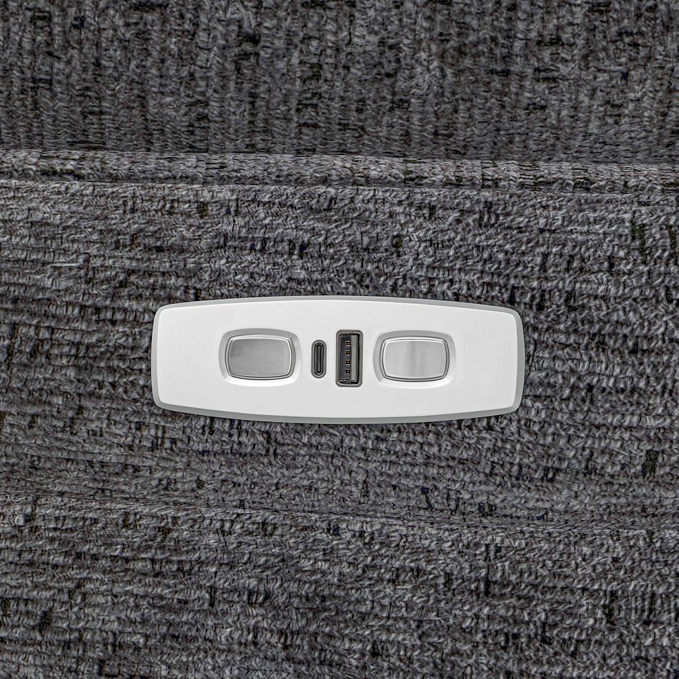 Emerson Electric Recliner Armchair in Luxe Charcoal Fabric 11