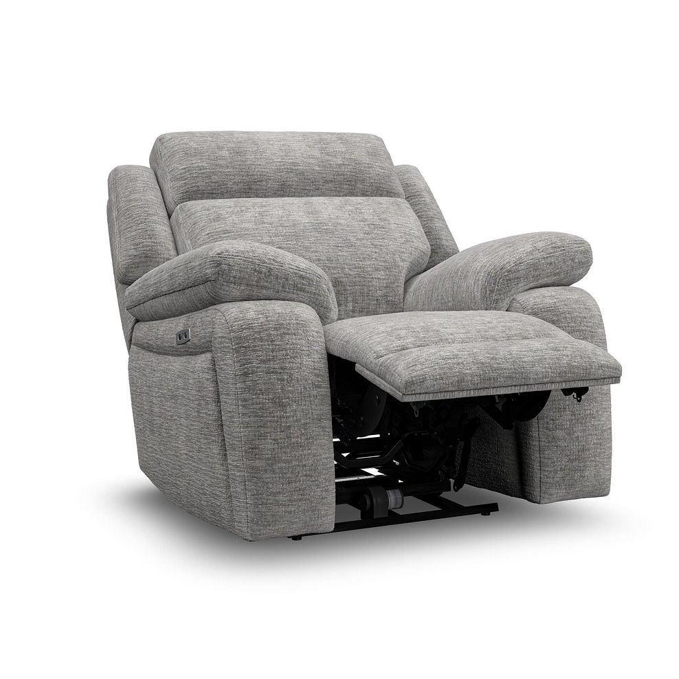 Emerson Electric Recliner Armchair in Luxe Grey Fabric 3
