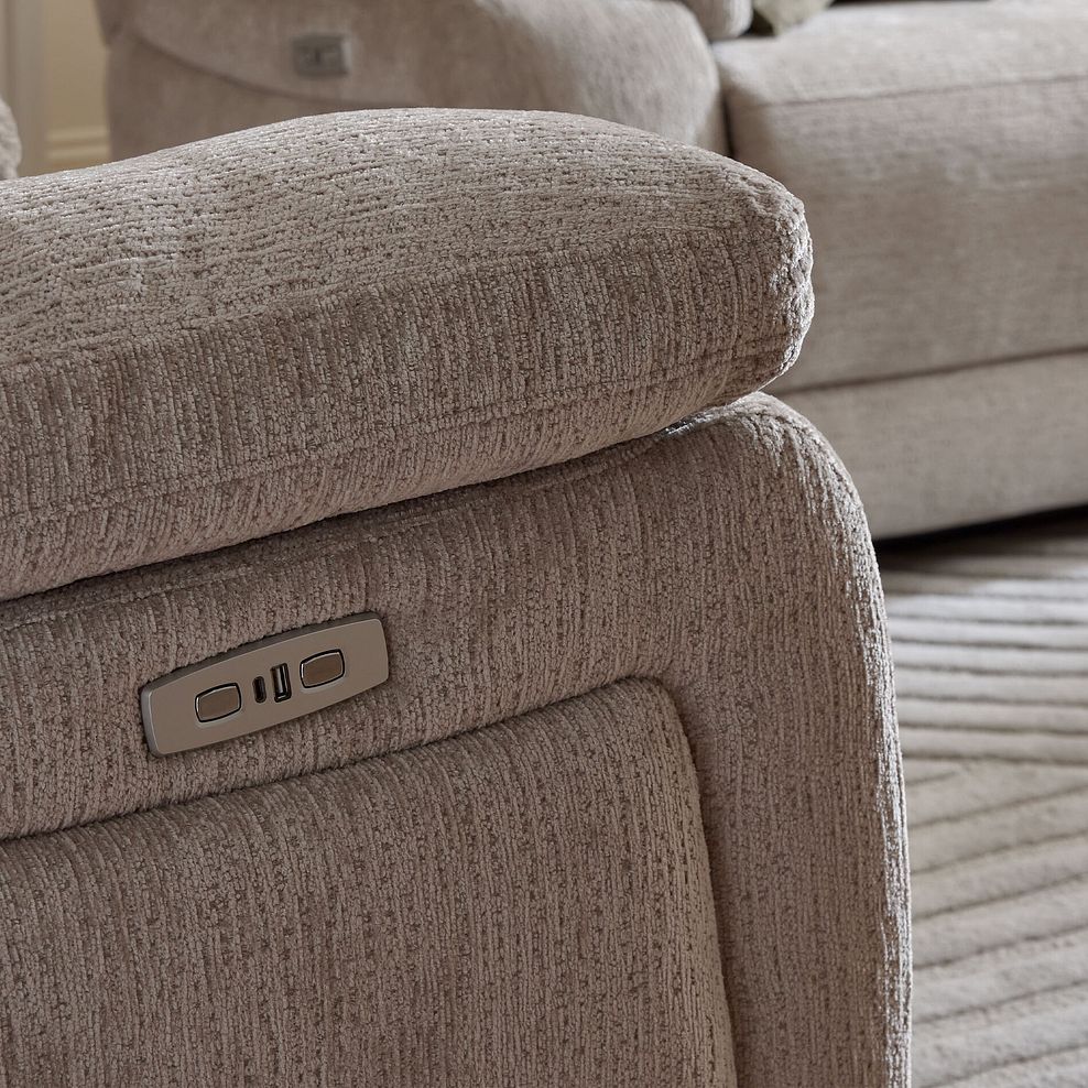 Emerson Electric Recliner Armchair in Luxe Natural Fabric 6
