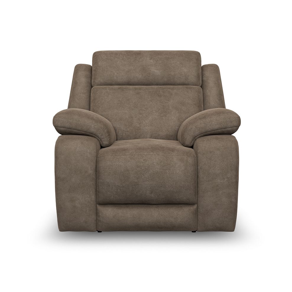 Emerson Electric Recliner Armchair in Miller Earth Brown Fabric 4