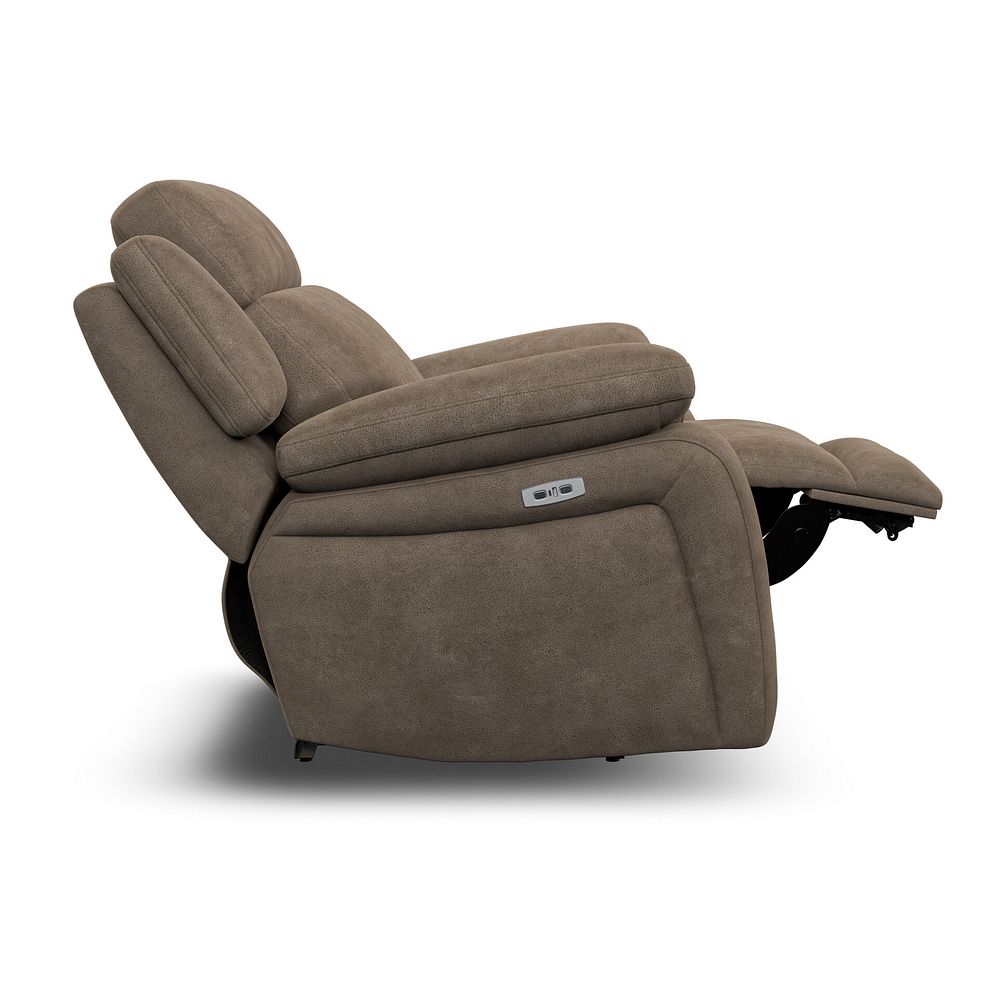 Emerson Electric Recliner Armchair in Miller Earth Brown Fabric 7