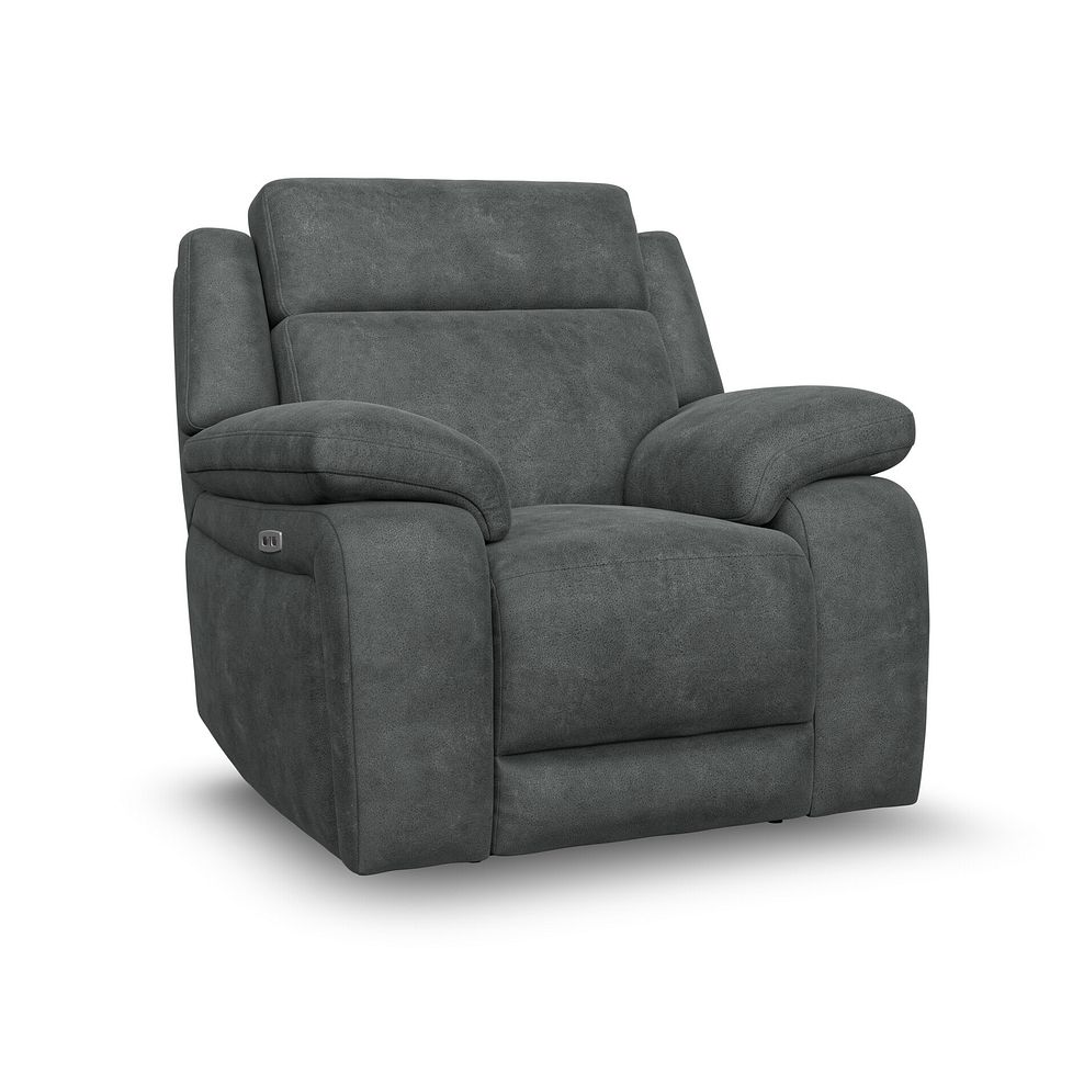 Emerson Electric Recliner Armchair in Miller Grey Fabric 1