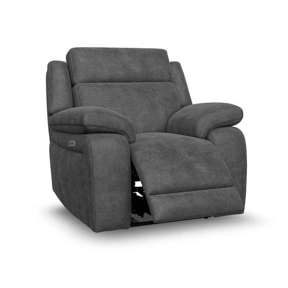 Emerson Electric Recliner Armchair in Miller Grey Fabric 2