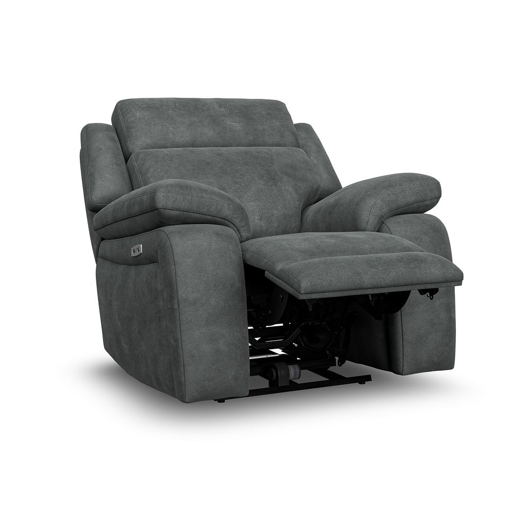 Emerson Electric Recliner Armchair in Miller Grey Fabric 3