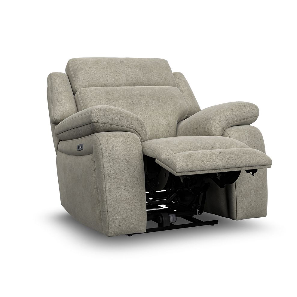 Emerson Electric Recliner Armchair in Miller Taupe Fabric 3