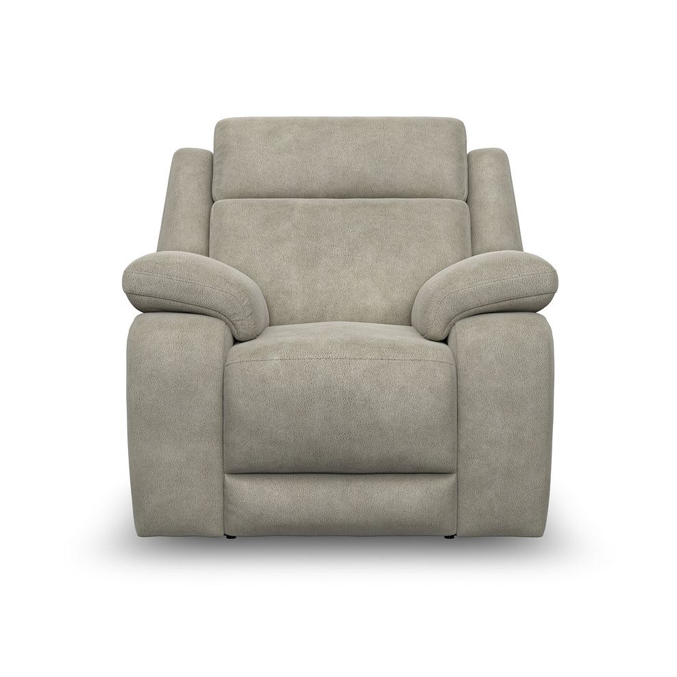 Emerson Electric Recliner Armchair in Miller Taupe Fabric 4