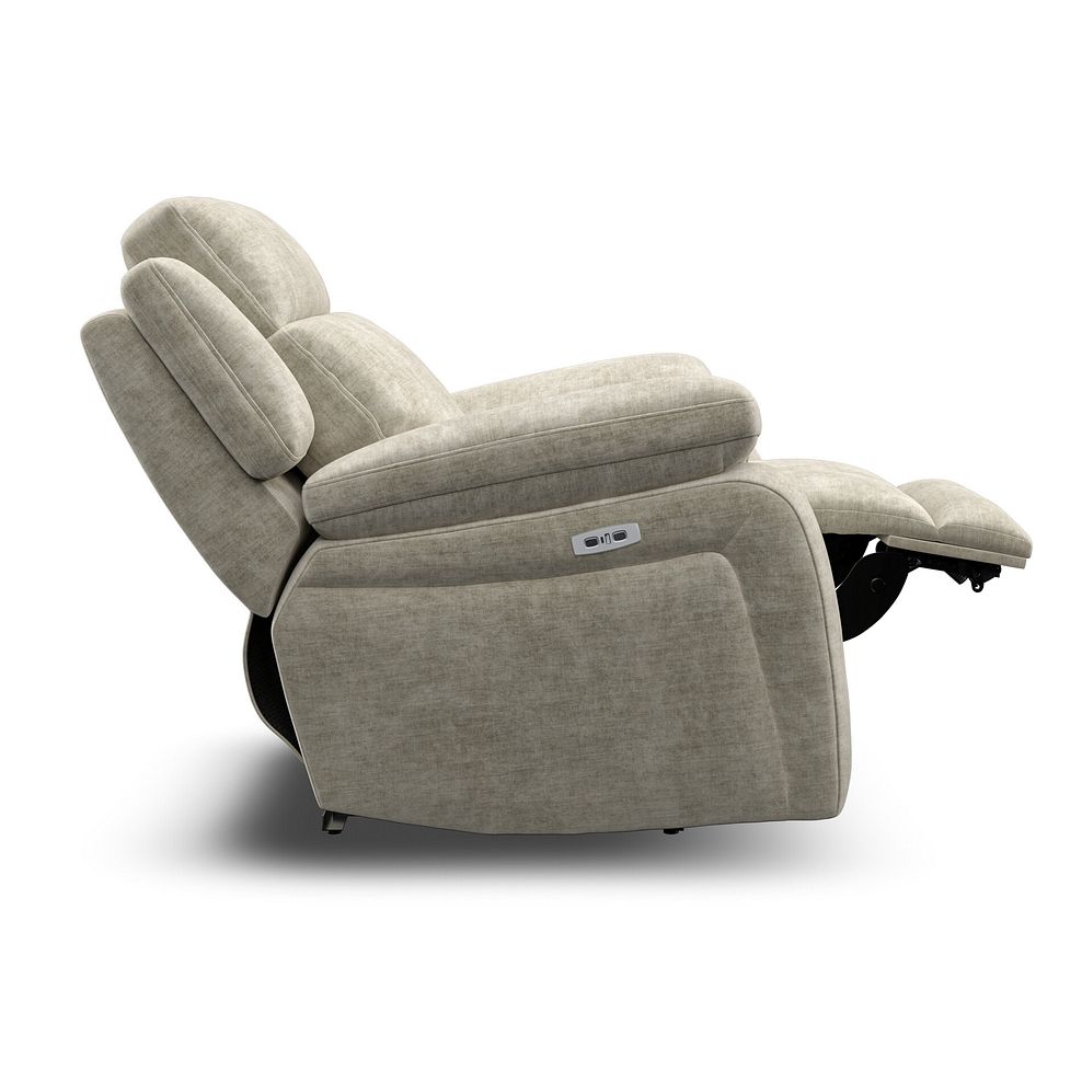 Emerson Electric Recliner Armchair in Plush Beige Fabric 7