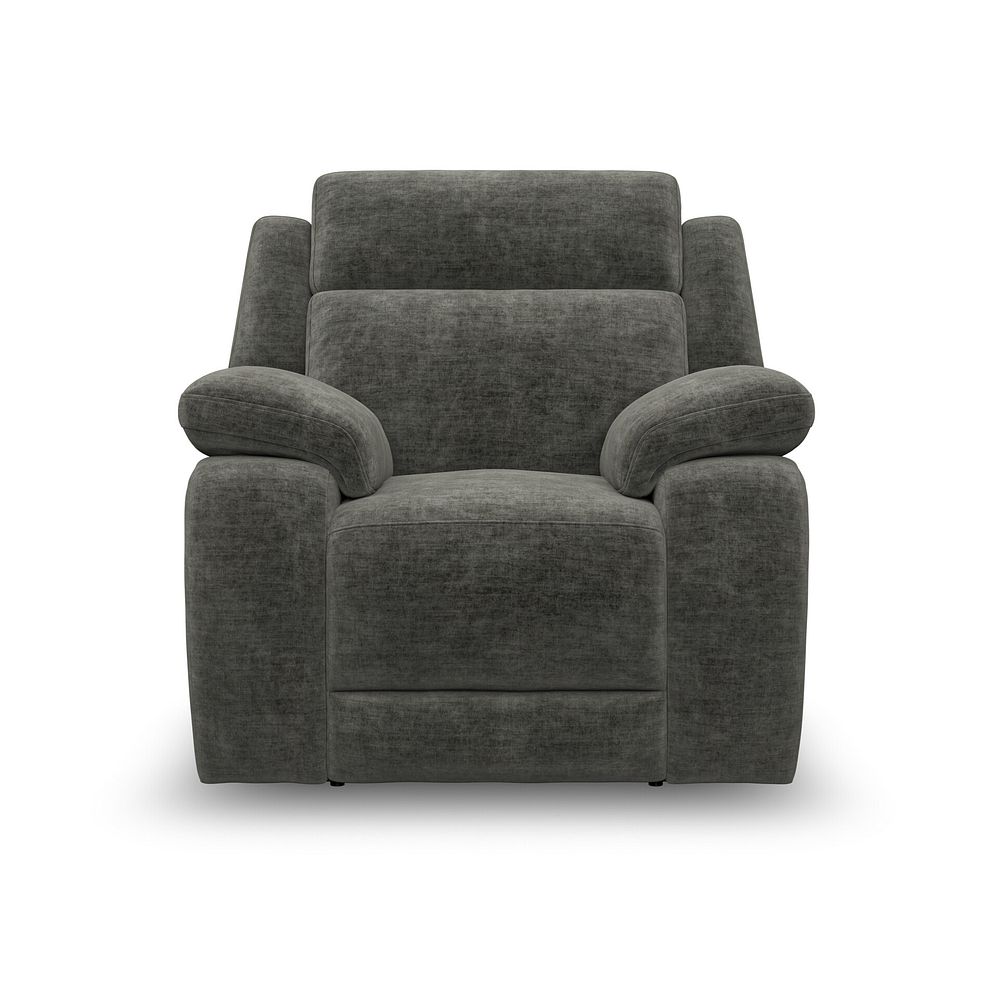 Emerson Electric Recliner Armchair in Plush Charcoal Fabric 4