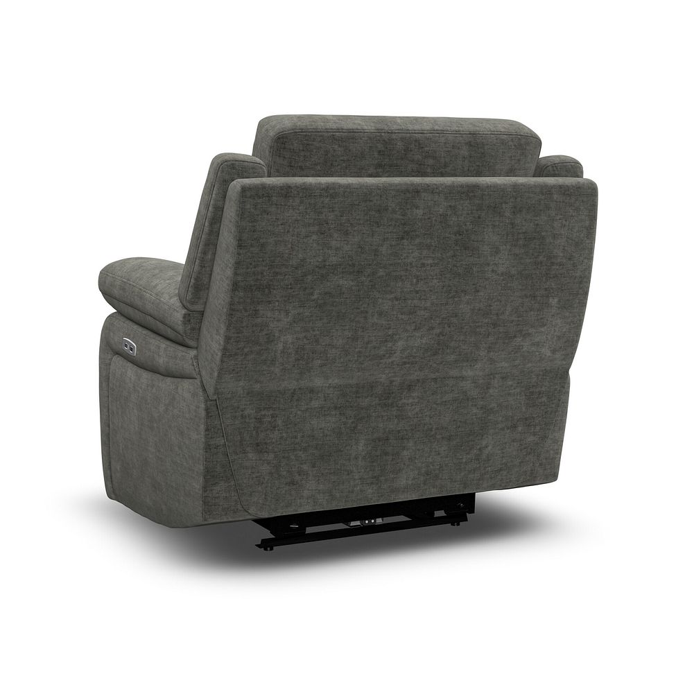 Emerson Electric Recliner Armchair in Plush Charcoal Fabric 5