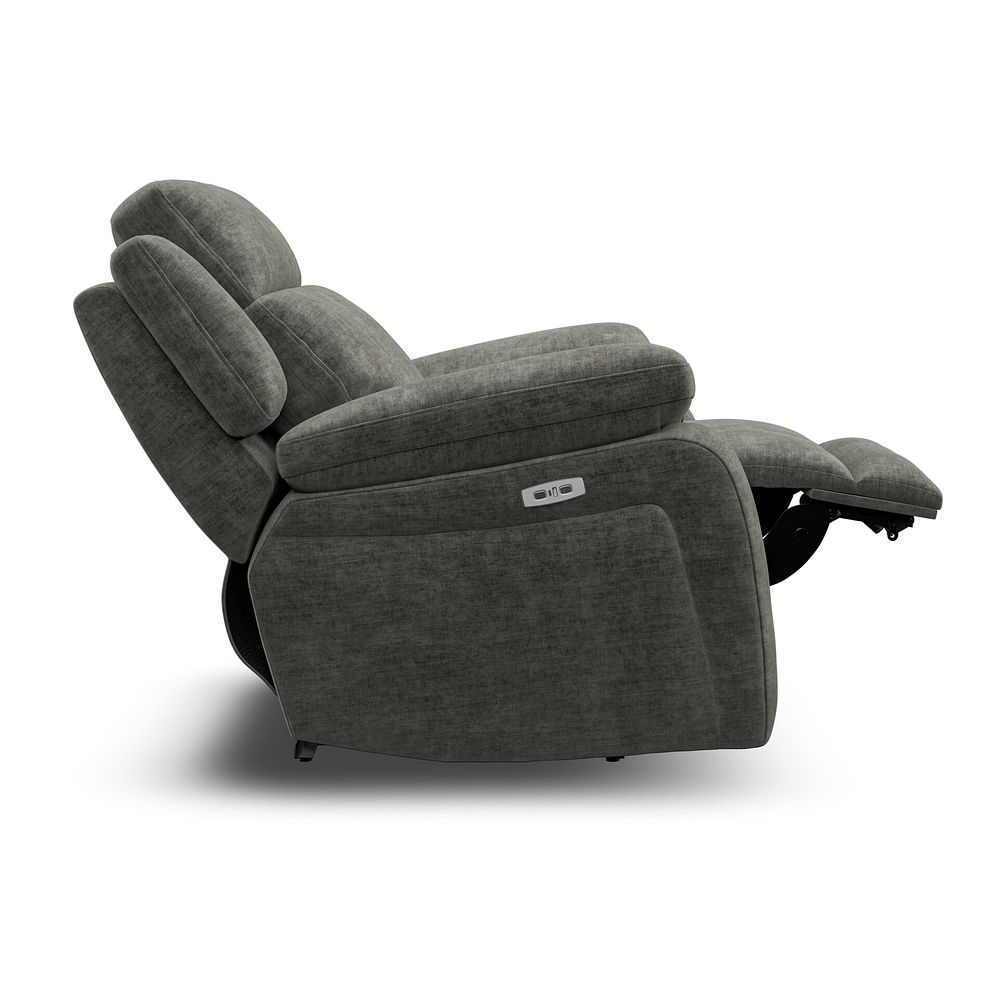 Emerson Electric Recliner Armchair in Plush Charcoal Fabric 7