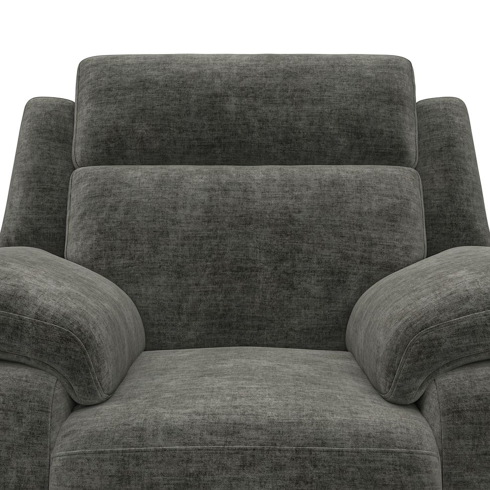 Emerson Electric Recliner Armchair in Plush Charcoal Fabric 9