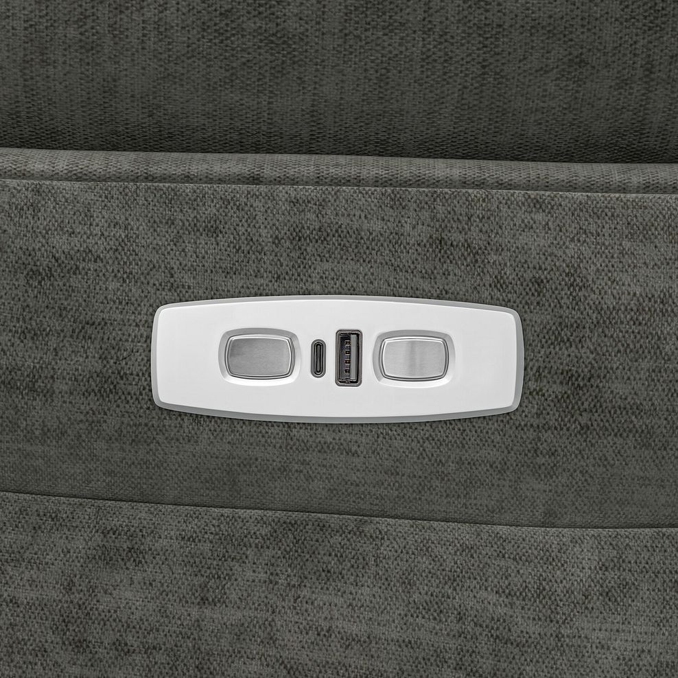 Emerson Electric Recliner Armchair in Plush Charcoal Fabric 11