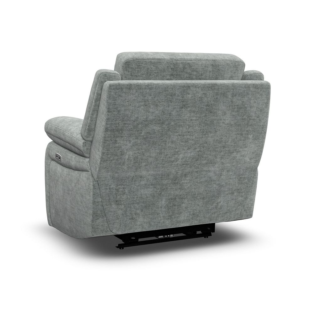 Emerson Electric Recliner Armchair in Plush Silver Fabric 5