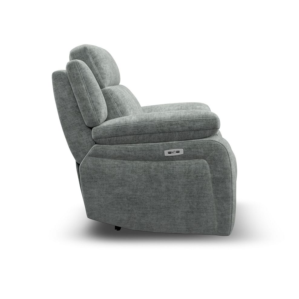 Emerson Electric Recliner Armchair in Plush Silver Fabric 6