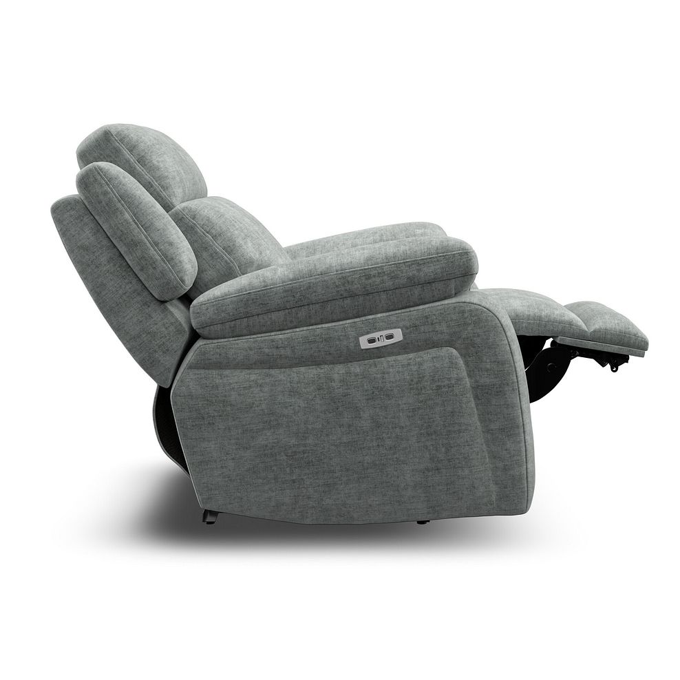 Emerson Electric Recliner Armchair in Plush Silver Fabric 7